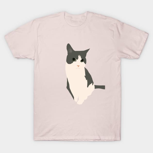 Gray and white cat T-Shirt by quirkyandkind